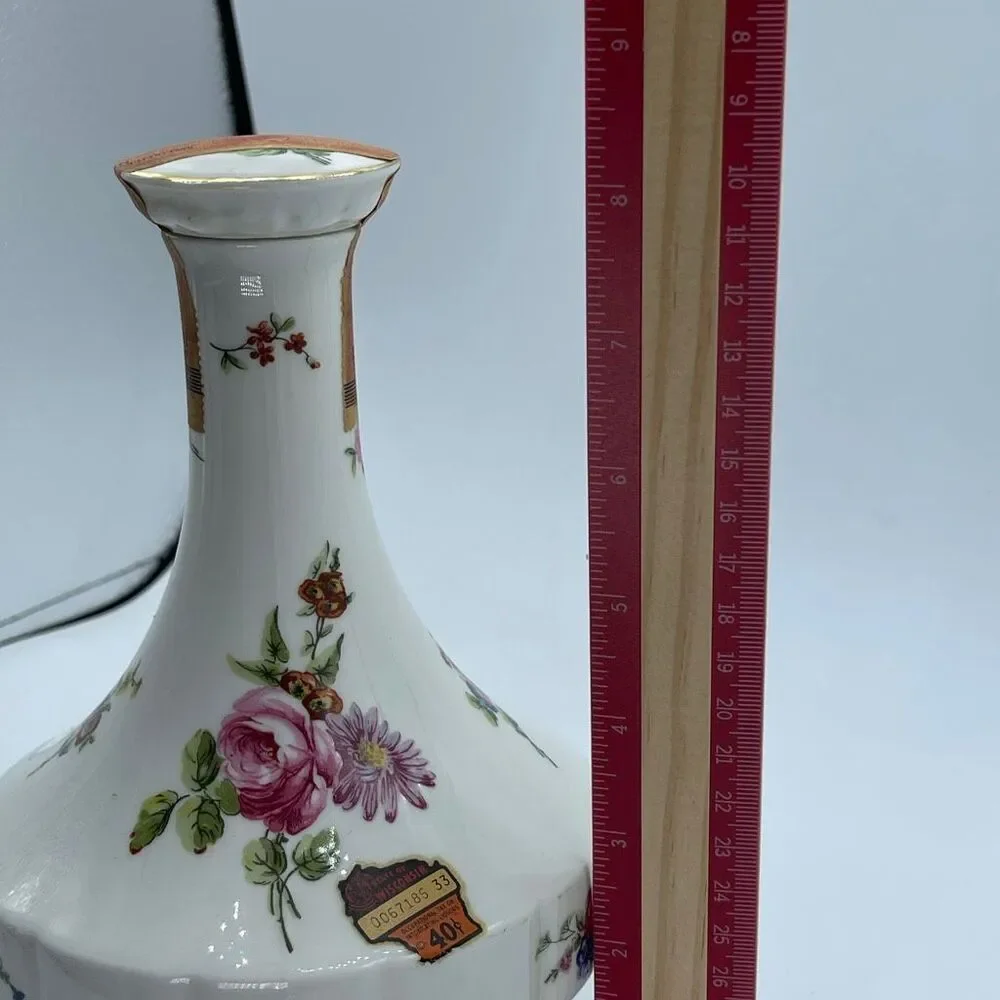 Vintage Limoges porcelain decanter Chantilly pattern crème de Menthe